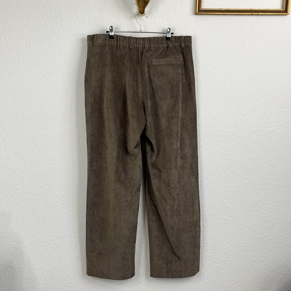 Giorgio Armani Flat Front Velvet Trousers Slant Welt Pocket Elastic Waist - Picture 6 of 9